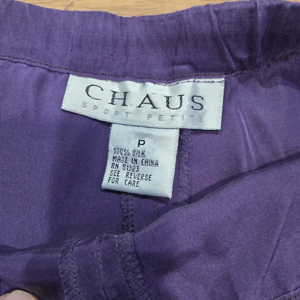 Chaus Sport Petite Purple Silk Pant